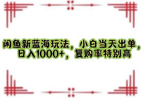 （12516期）闲鱼新蓝海玩法，小白当天出单，日入1000+，复购率特别高-番茄副业网