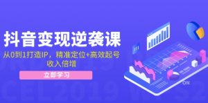 抖音变现逆袭课：从0到1打造IP，精准定位+高效起号，收入倍增-番茄副业网