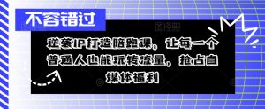 逆袭IP打造陪跑课,让每一个普通人也能玩转流量,抢占自媒体福利-番茄副业网