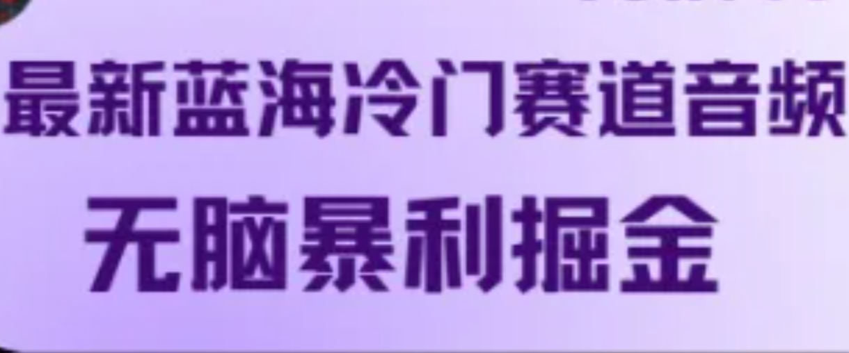 最新蓝海冷门赛道音频，无脑暴利掘金-番茄副业网
