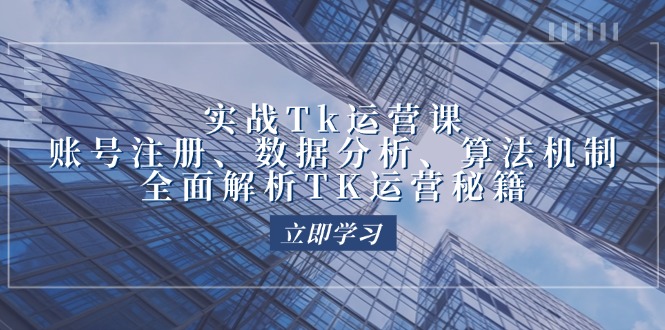 （12644期）实战Tk运营实操：账号注册、数据分析、算法机制，全面解析TK运营秘籍-番茄副业网