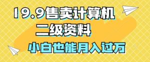 19.9售卖计算机二级资料，发发图片，小白也能月入过万!-番茄副业网