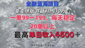 （12512期）靠卖绝版书籍月入10W+,一单99-199，一天平均20单以上，最高收益日入4500+-番茄副业网