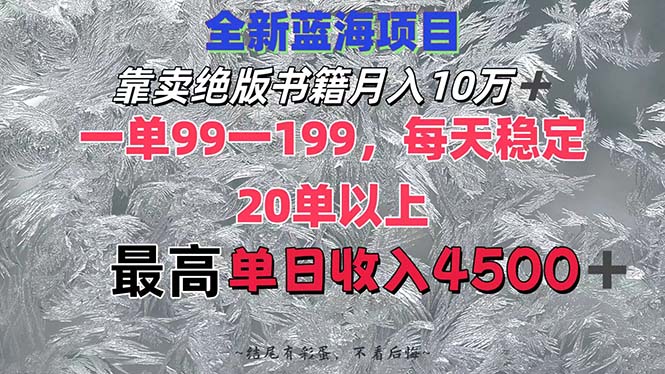 （12512期）靠卖绝版书籍月入10W+,一单99-199，一天平均20单以上，最高收益日入4500+-番茄副业网