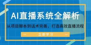 AI直播系统全解析：从项目脚本到话术完善，打造高效直播流程-番茄副业网