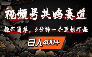 视频号共鸣赛道,操作简单,5分钟1个原创作品,日入几张【揭秘】-番茄副业网