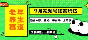 (12551期)视频号最新玩法,老年养生赛道一键原创,多种变现渠道,可批量操作,日…-番茄副业网