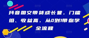 抖音图文带货成长营，门槛低、收益高，从0到1带你学全流程-番茄副业网