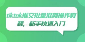 tiktok推文批量混剪操作教程,新手快速入门-番茄副业网