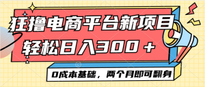 （12685期）电商平台新赛道变现项目小白轻松日入300＋0成本基础两个月即可翻身-番茄副业网