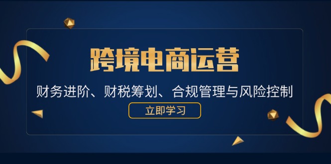 （12592期）跨境电商运营：财务进阶、财税筹划、合规管理与风险控制-番茄副业网