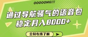骚气的导航语音包，自用的同时还可以作为项目操作，月入8000+-番茄副业网
