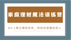 家庭理财魔法训练营，从0-1建立理财体系，持续创造睡后收入-番茄副业网