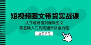 （12655期）短视频图文带货实战课：从开通橱窗到爆款图文，零基础入门到精通带货-番茄副业网