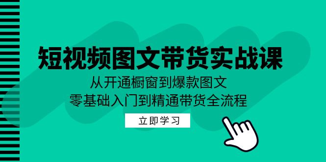 （12655期）短视频图文带货实战课：从开通橱窗到爆款图文，零基础入门到精通带货-番茄副业网