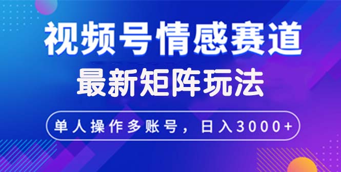 （12609期）视频号创作者分成情感赛道最新矩阵玩法日入3000+-番茄副业网