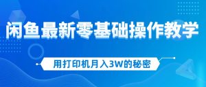 (12568期)用打印机月入3W的秘密,闲鱼最新零基础操作教学,新手当天上手,赚钱如…-番茄副业网