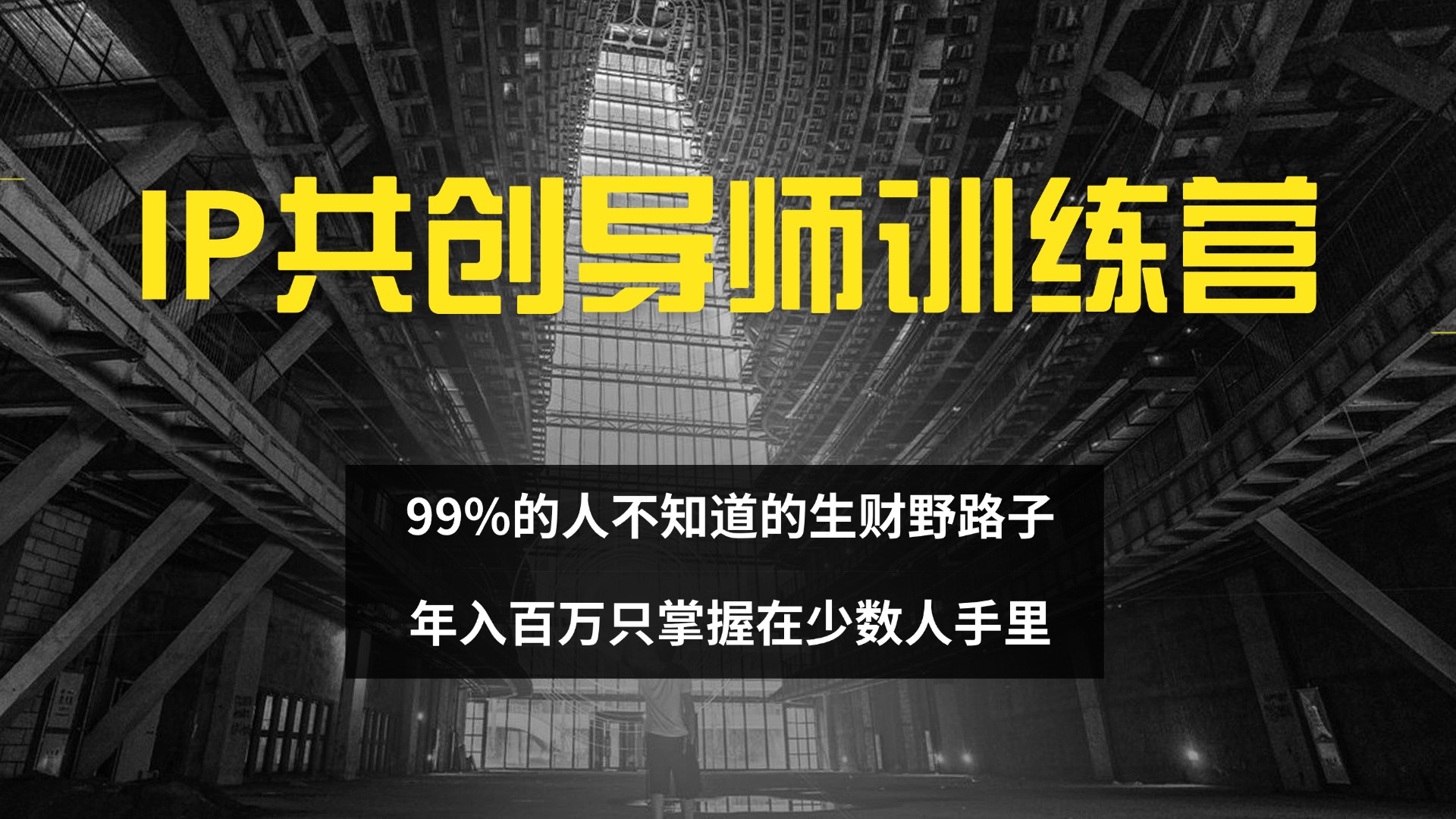 （12504期）IP共创导师训练营 99%的人不知道的生财野路子 只掌握在少数人手里-番茄副业网