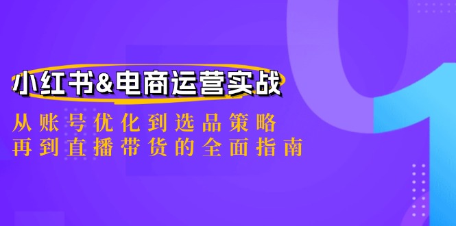小红书&电商运营实战：从账号优化到选品策略，再到直播带货的全面指南-番茄副业网