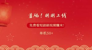 首码，刚刚上线，免费看短剧刷视频赚米，单机50+-番茄副业网