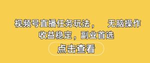 视频号直播任务玩法，无脑操作，收益稳定，副业首选-番茄副业网
