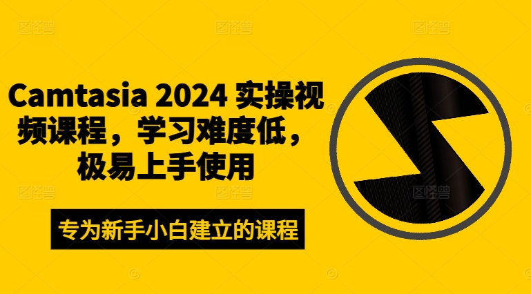 Camtasia 2024 实操视频课程，学习难度低，极易上手使用-番茄副业网