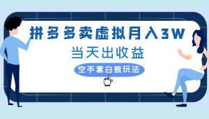 拼多多虚拟项目，单人月入3W+，实操落地项目-番茄副业网