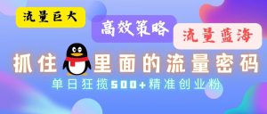 （13068期）总流量瀚海，把握住QQ里边的总流量登陆密码！高效率对策，单日斩获500 精确自主创业粉-番茄副业网
