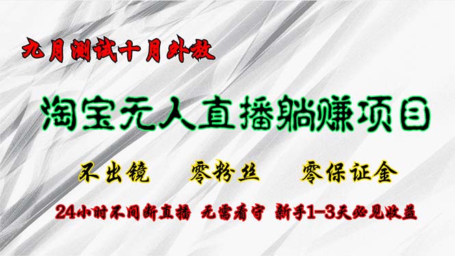 （12862期）淘宝网无人直播全新游戏玩法，九月检测十月外向，不出境零粉丝们零担保金，24小…-番茄副业网