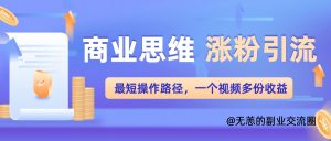 思维增粉 引流方法最少实际操作途径，一个视频好几份盈利单-番茄副业网