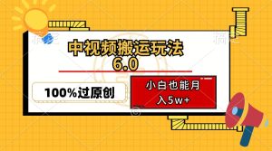 （12838期）中视频搬运玩法6.0，利用软件双重去重，100%过原创，小白也能月入5w+-番茄副业网