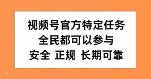 视频号官方特定任务，全民可参与，安全正规长期可靠-番茄副业网