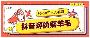 抖音评价撸羊毛，30-50元，邀约一个20元，每个人都有！【附通道】-番茄副业网