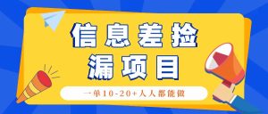 回收利用信息不对称检漏新项目，运用这个玩法一单10-20 。用心去做一天300！-番茄副业网