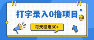 简易电脑打字的零撸新项目，每日妥妥60 (附方式通道)-番茄副业网