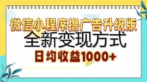 （13138期）微信小程序撸广告升级版，全新变现方式，日均收益1000+-番茄副业网