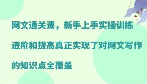 网络小说过关课，新手里手实操训练，升阶和提高真正做到了对网文写作重点知识全面覆盖-番茄副业网
