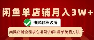 闲鱼平台单店面月入3W 实际操作展现，打造爆款关键秘笈，一学就会-番茄副业网
