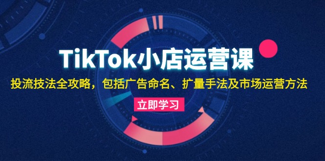 TikTok小商店运营课：投流手法攻略大全，包含广告宣传取名 扩量技巧以及市场运营方法-番茄副业网