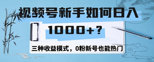 微信视频号新手怎么日入1k？三种盈利方式，0粉小号也可以受欢迎-番茄副业网