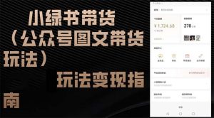 （12903期）小绿书卖货（公众号图文卖货游戏玩法）游戏玩法转现手册-番茄副业网