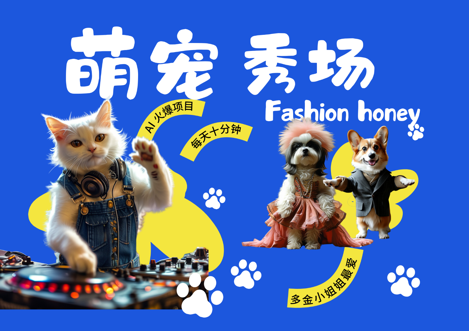 酷飒动物跳舞t台走秀  时尚潮流喵FASHION汪 有钱漂亮小姐姐最喜欢的 轻轻松松月入破W-番茄副业网