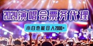 （12867期）2024演唱会票务代理商，全网最低价票务中心方式，新手都可以轻松日入2000-番茄副业网