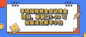 (12898期)手机小视频掘金队新项目,单页面单服务平台5-20 可大批量适宜新手入门-番茄副业网