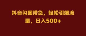 抖音视频闪图卖货，轻轻松松引爆流量，日入多张【揭密】-番茄副业网