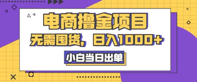 电子商务撸金新项目，无需囤货，日入多张，小白当日开单，人性玩法，回购持续-番茄副业网