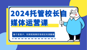 2024代管校领导新媒体运营课，做一个转现IP，运用小视频完成教学区盈利翻一番-番茄副业网