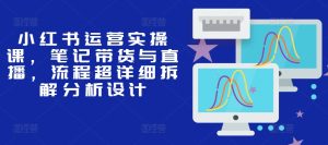 小红书运营实操课，手记卖货与直播，步骤全攻略拆卸分析设计-番茄副业网