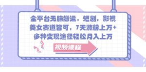 全网平台没脑子运送，短剧剧本，影视剧，漂亮美女跑道均可，7天增粉过万 ，多种多样转现方式轻轻松松月入过万-番茄副业网