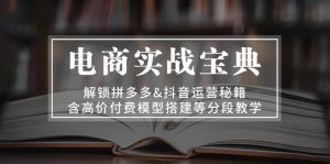 （13195期）电商实战宝典 解锁拼多多&抖音运营秘籍 含高价付费模型搭建等分段教学-番茄副业网